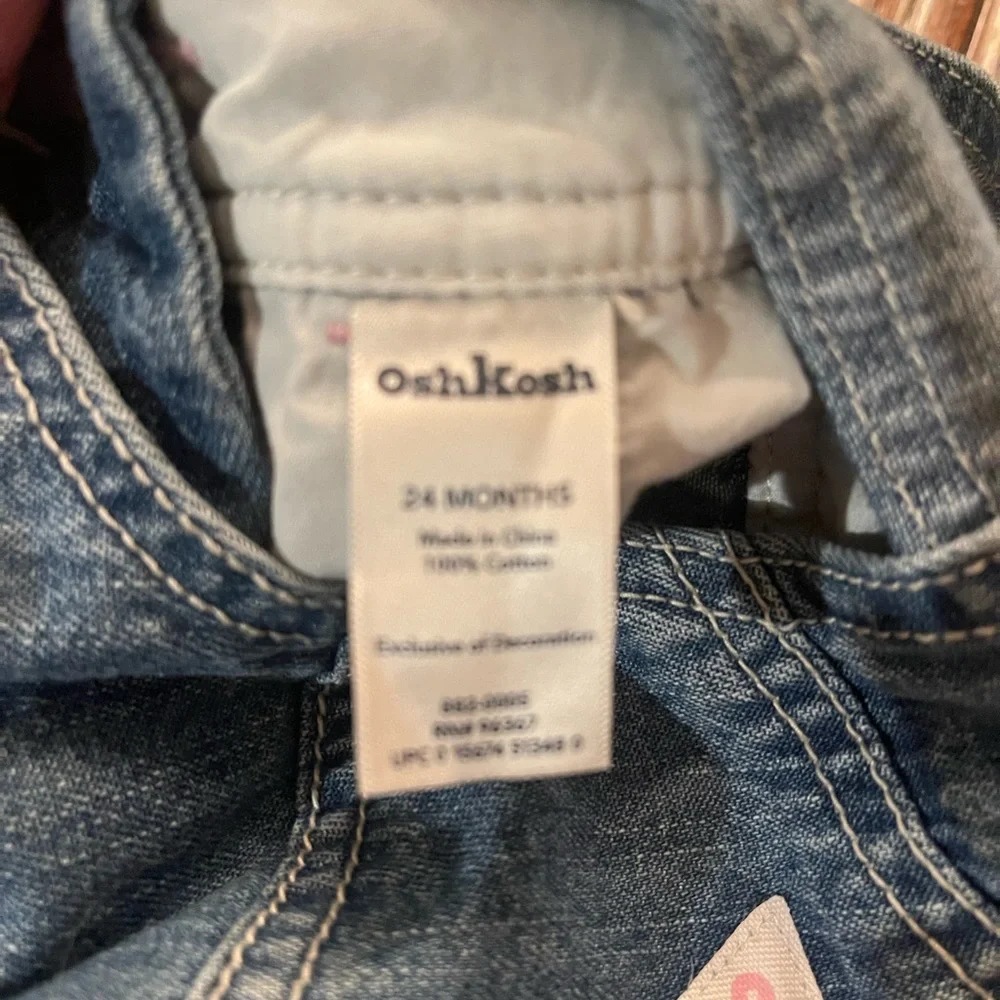 Oshkosh b’gosh infant toddler girl jean overalls‎ 24 months